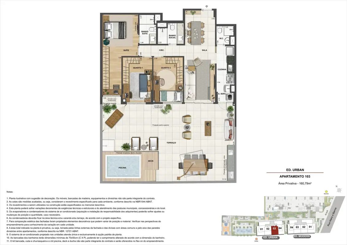 Planta do Apartamento 103 do Ed.Urban