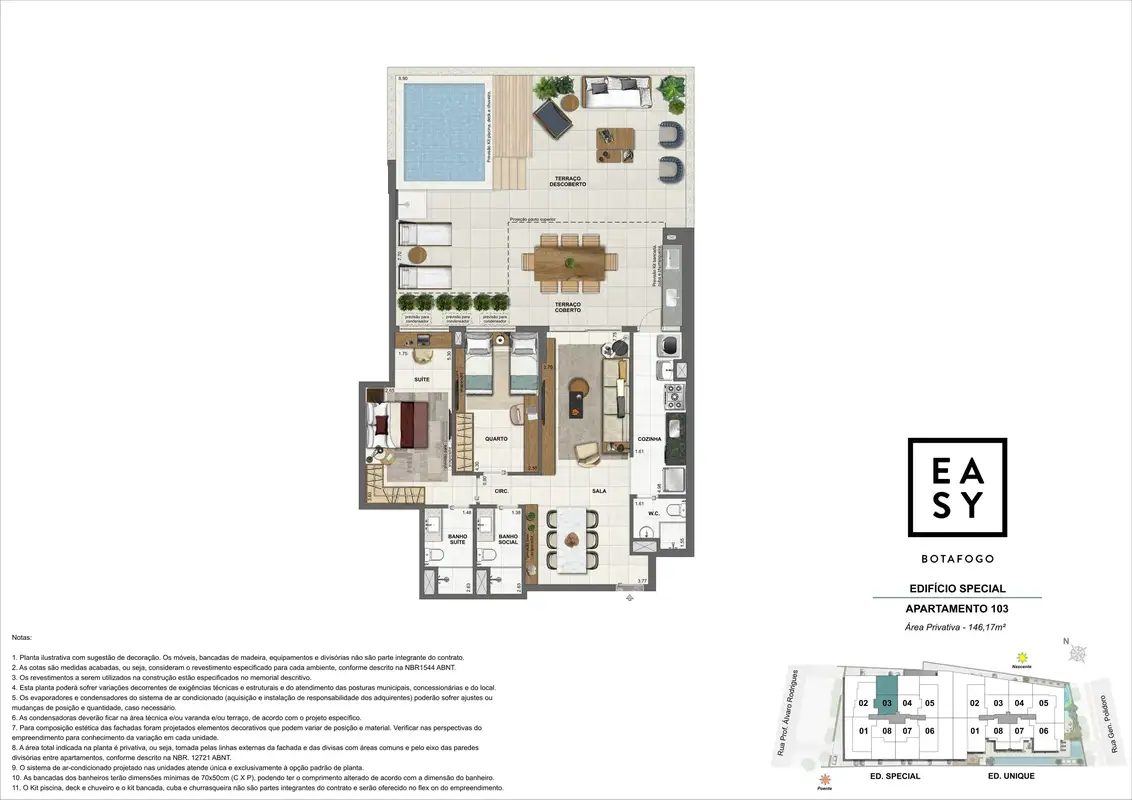 Planta dos Apartamento 103 do Edifício Special
