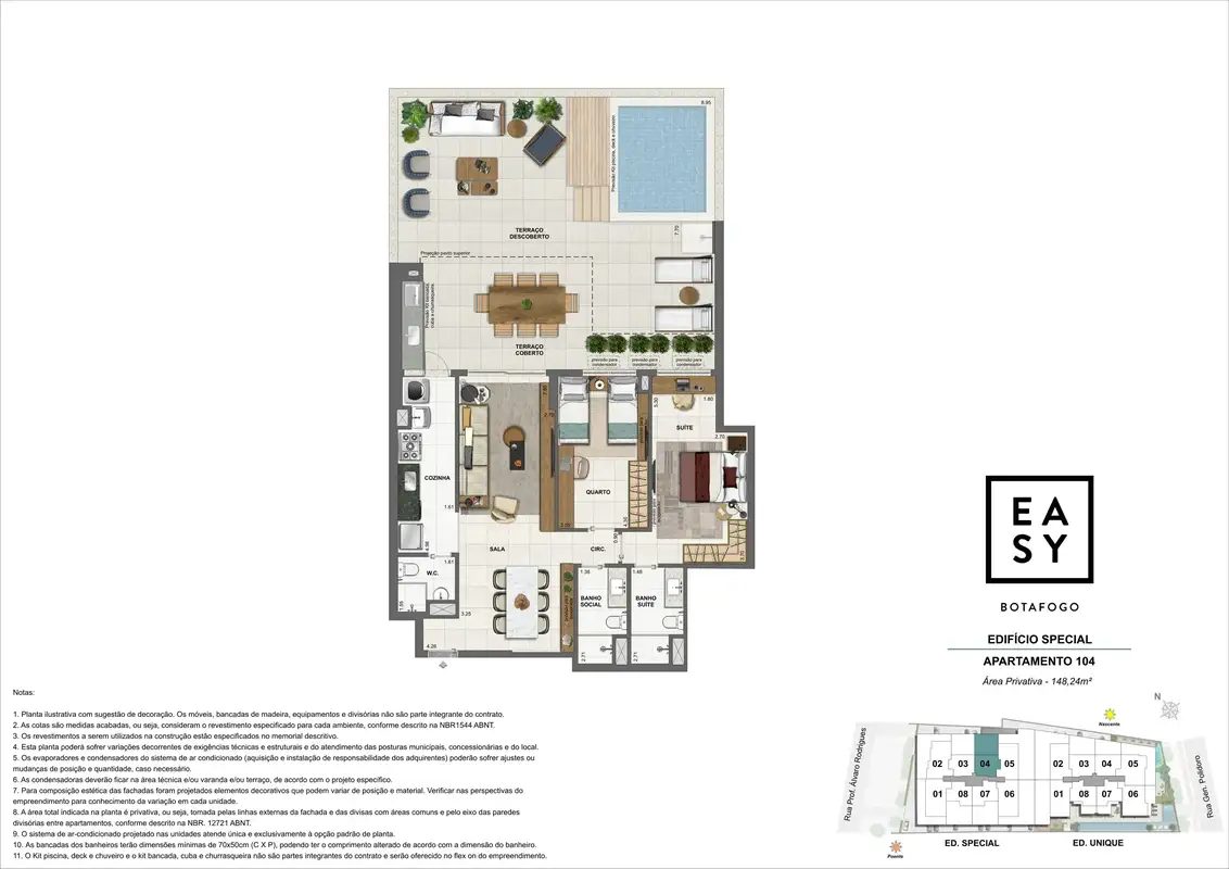 Planta dos Apartamento 104 do Edifício Special