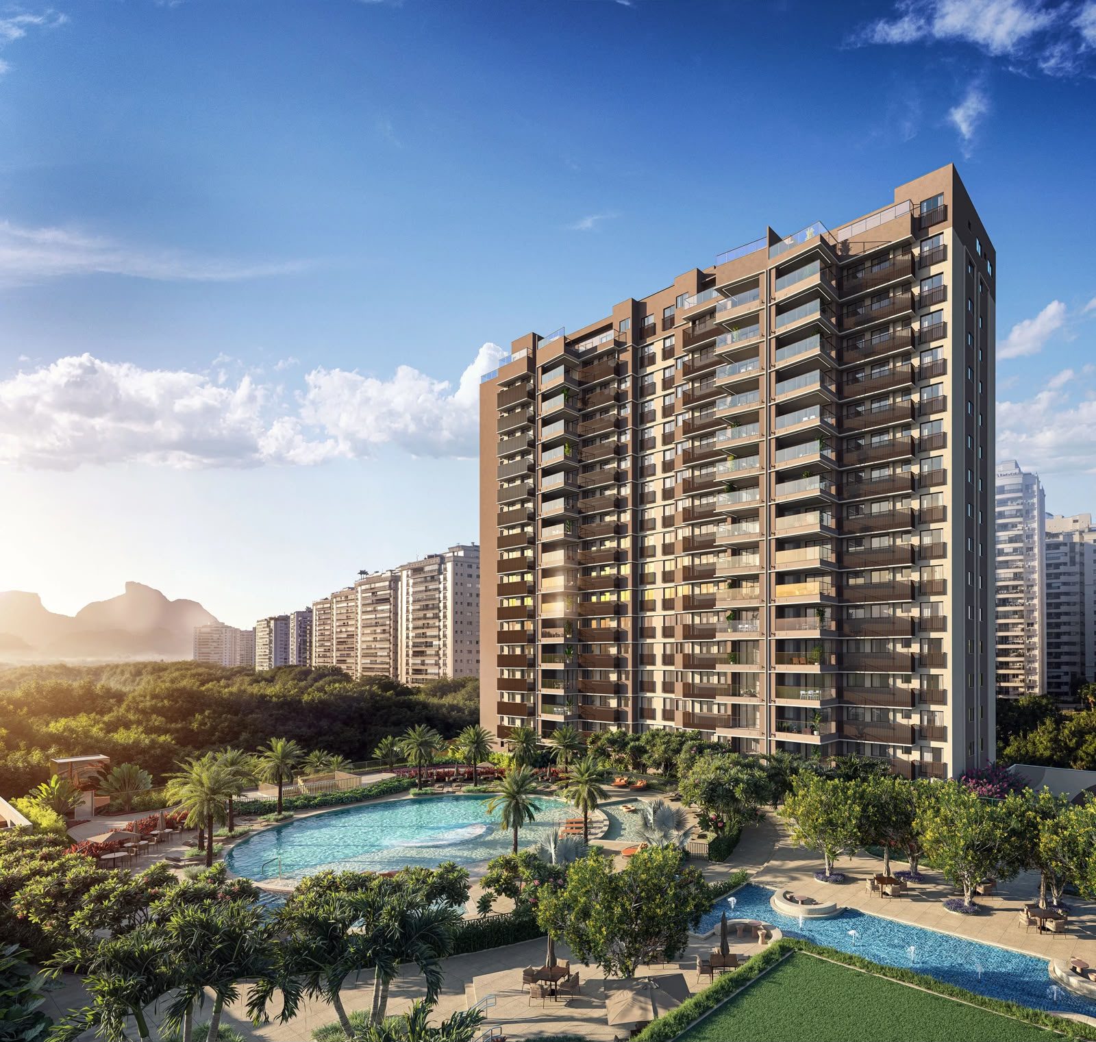Fachada do Endless Península by EDSA, bairro Península, Barra da Tijuca