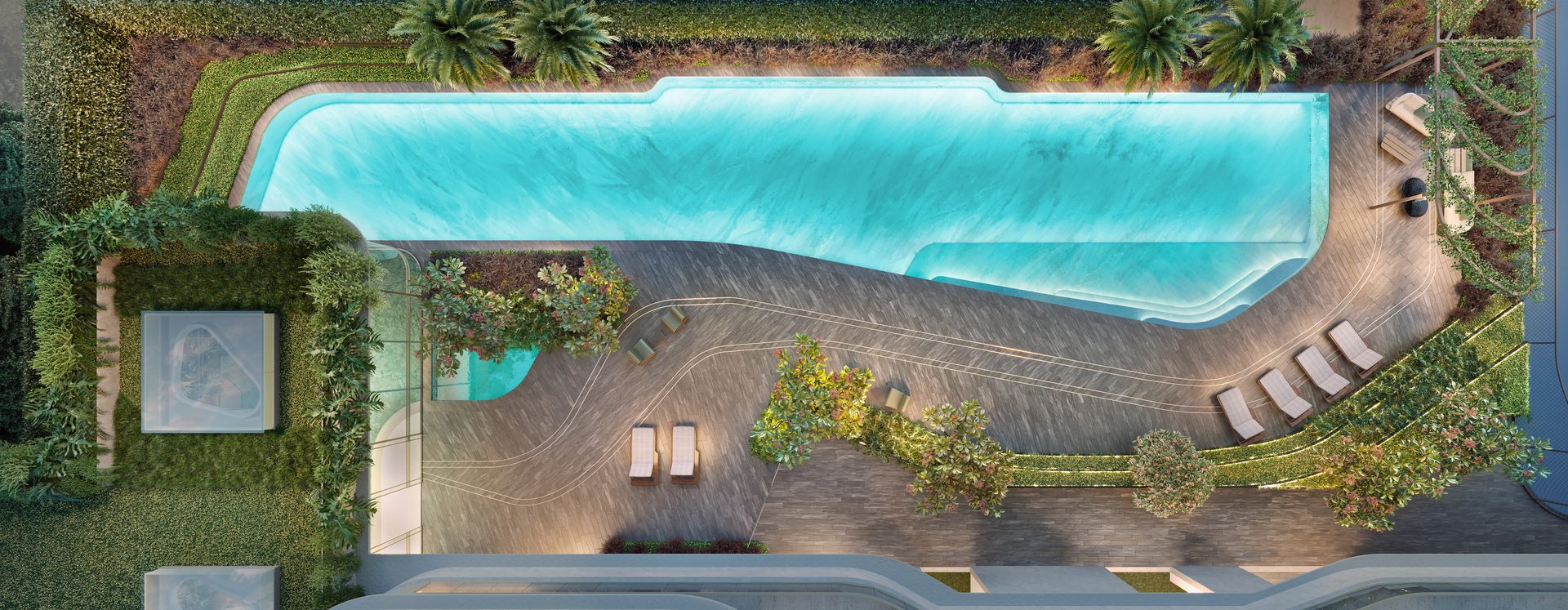 Piscina descoberta do Epic Jardim Europa, 8º pavimento