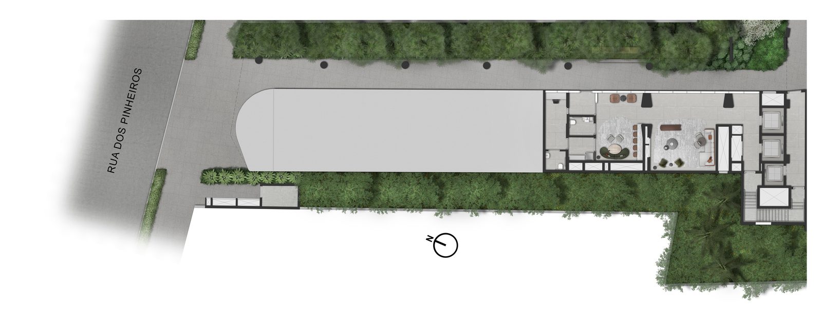 Implantação do subsolo do Epic Apartments