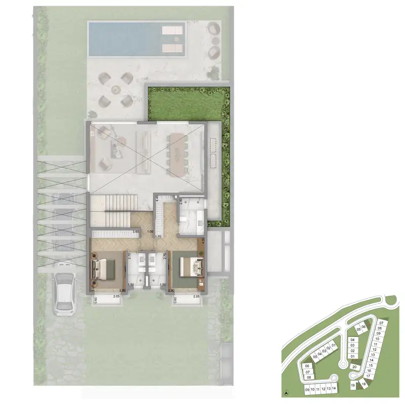 Planta piso superior opção Villa Riviera