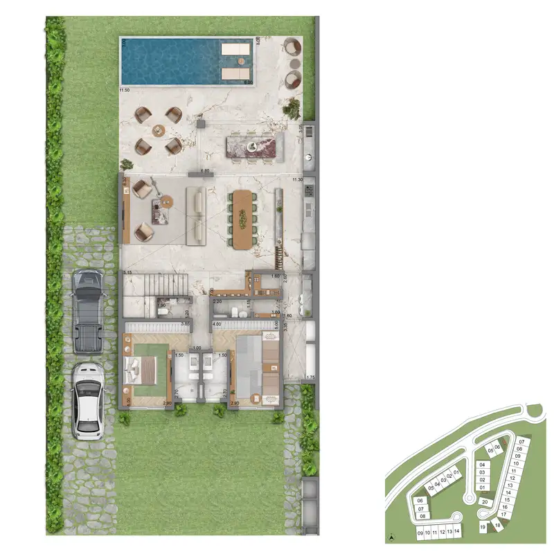 Planta térreo opção Villa Riviera