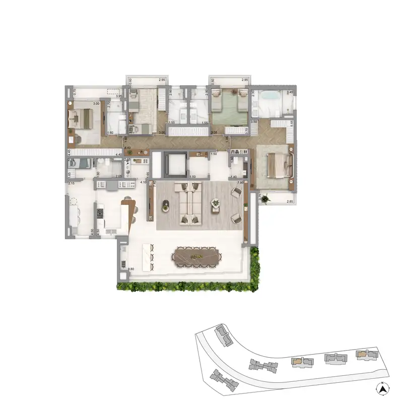 Planta tipo padrão Portofino & Sardegna