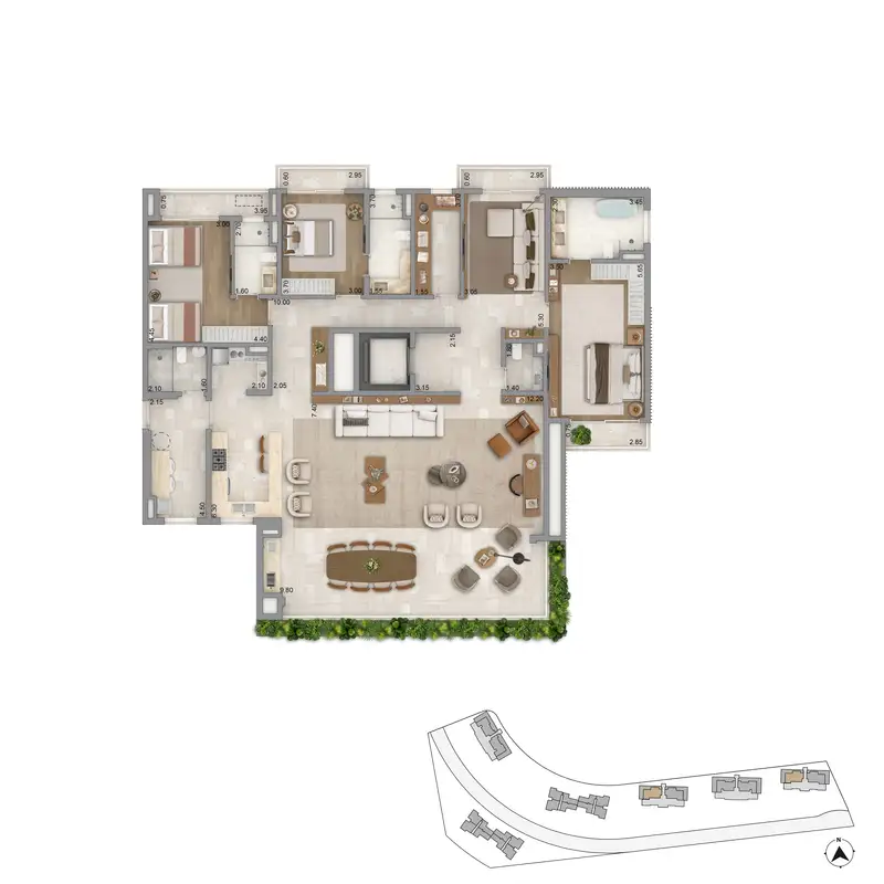 Planta tipo opção decorada Portofino & Sardegna
