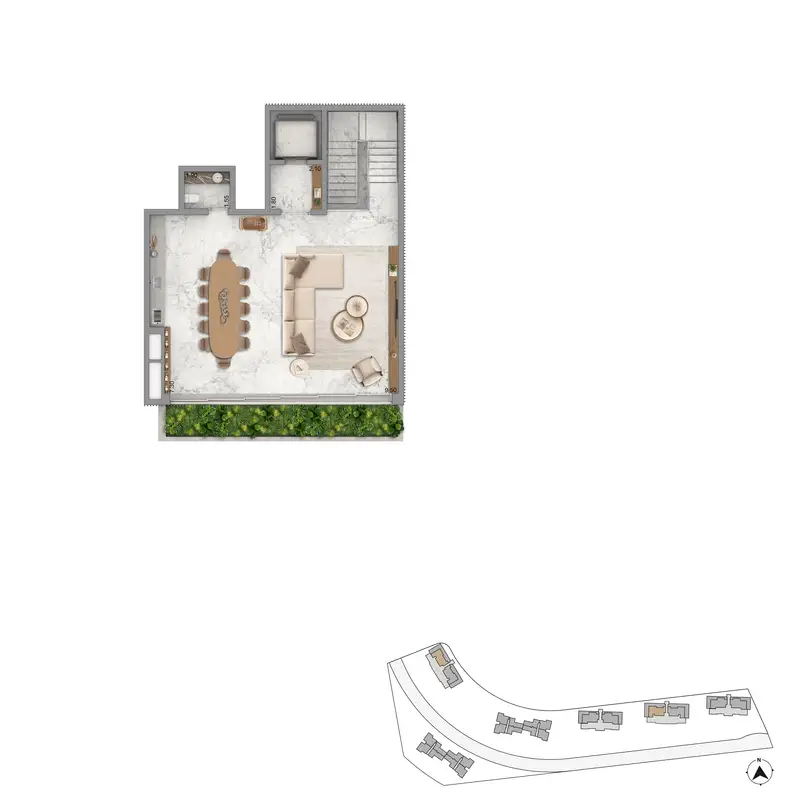 Planta duplex superior Taormina & Positano
