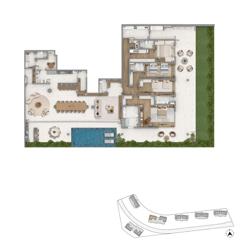 Planta garden padrão Amalfi & Puglia
