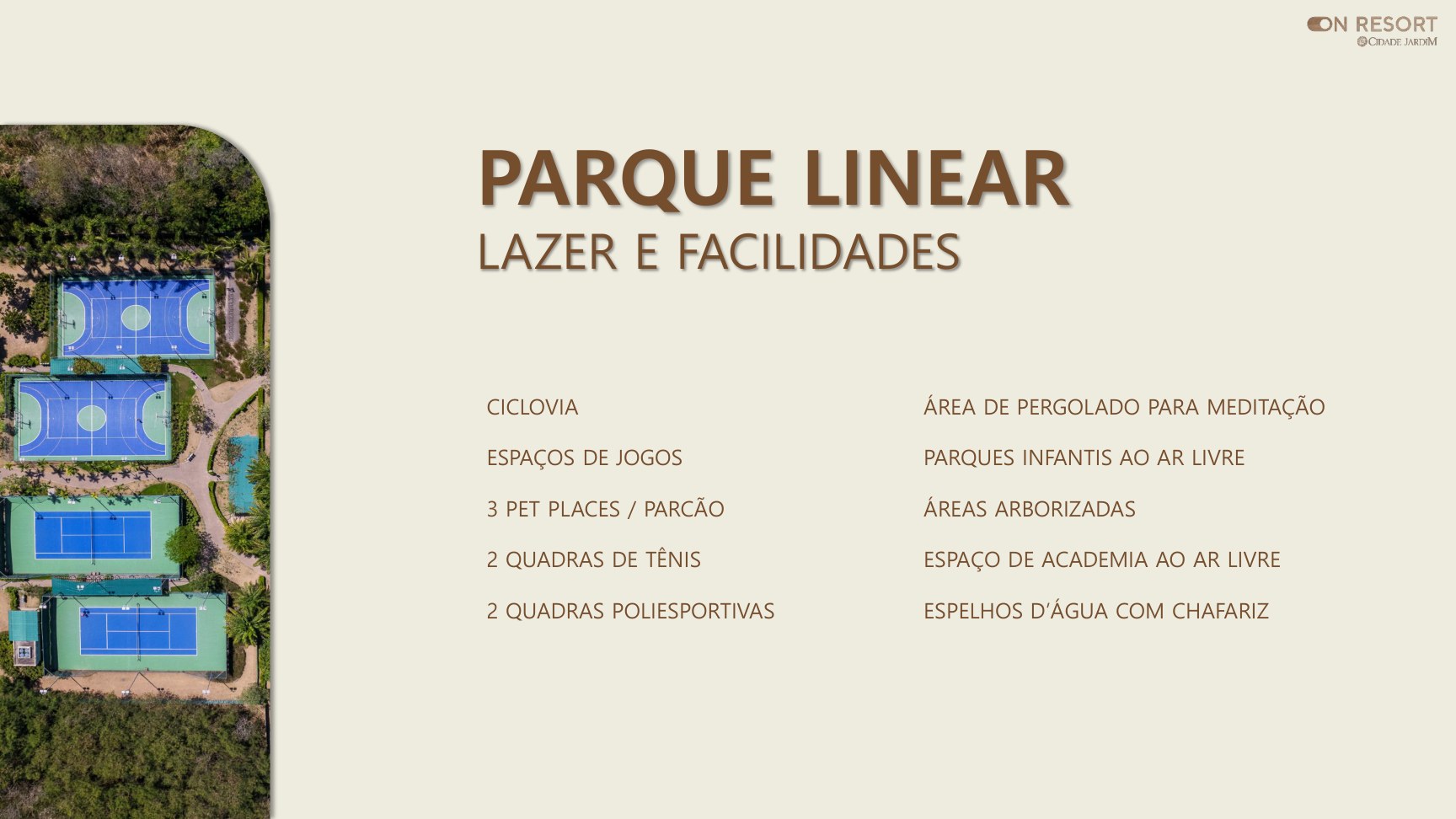 Parque Linear da Cidade Jardim, quadras de tênis e áreas esportivas