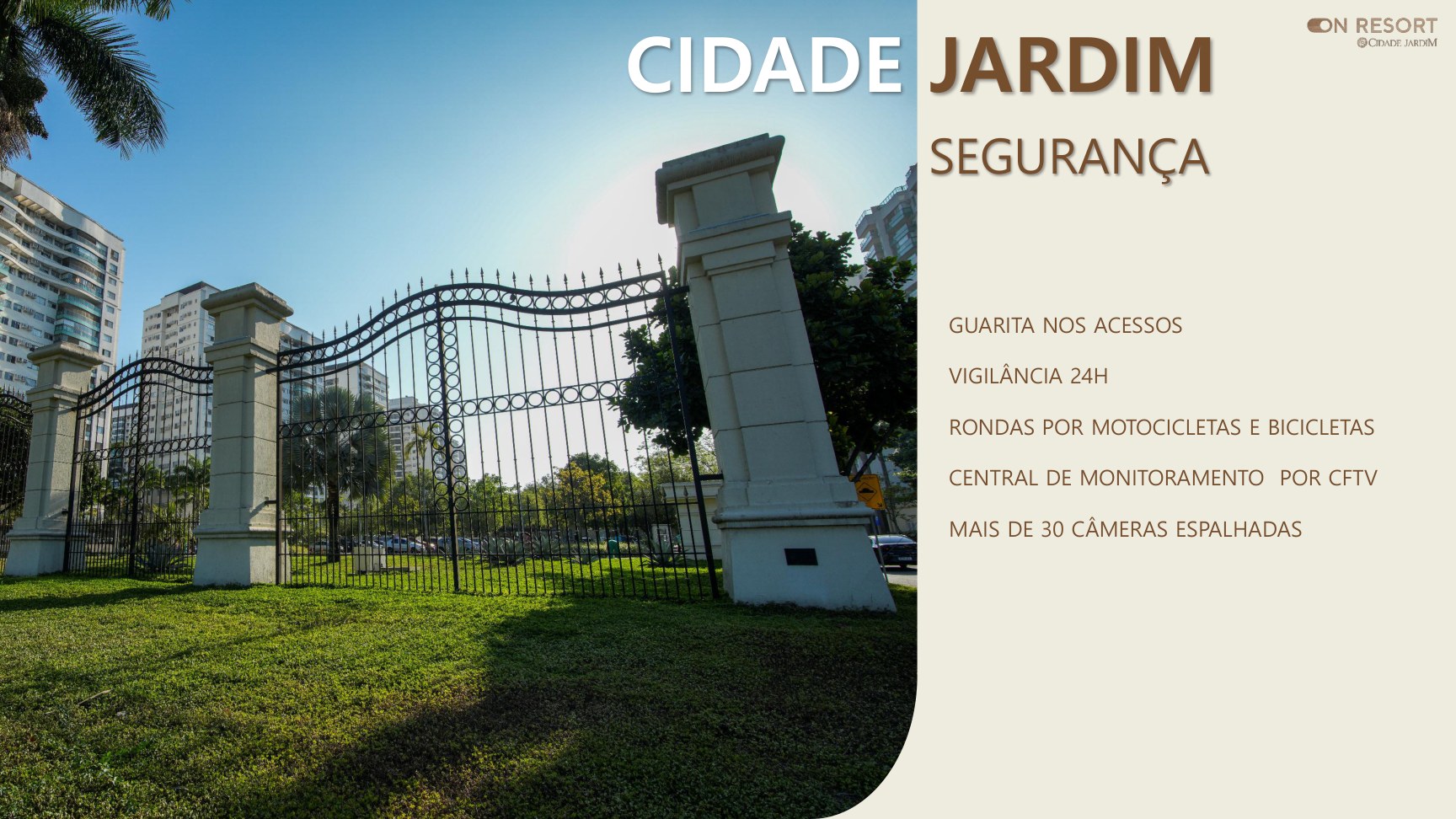 Portaria e cercamento de segurança da Cidade Jardim