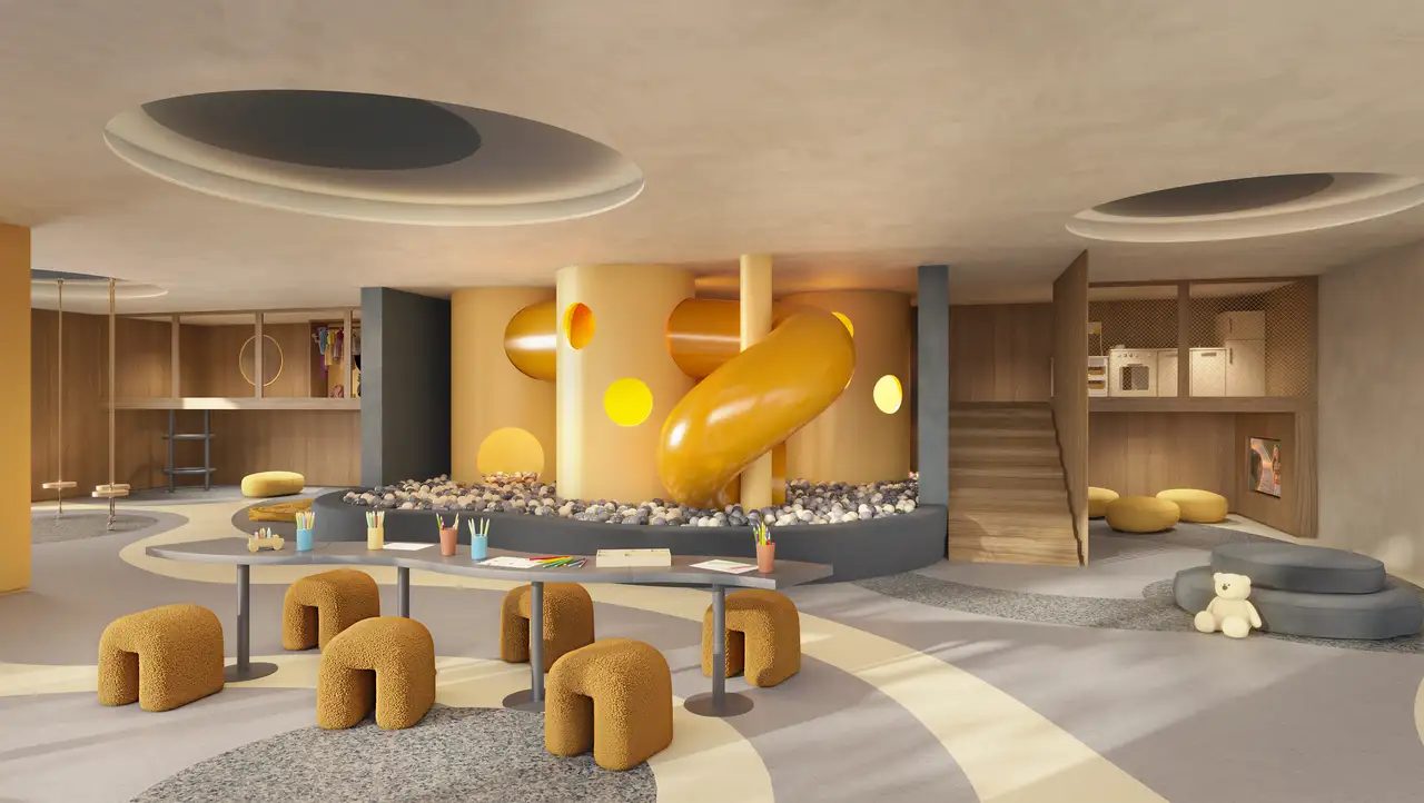 Ilustração artística da brinquedoteca, ON RESORT Cidade Jardim