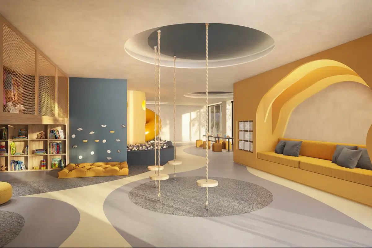Ilustração artística da brinquedoteca, ON RESORT Cidade Jardim