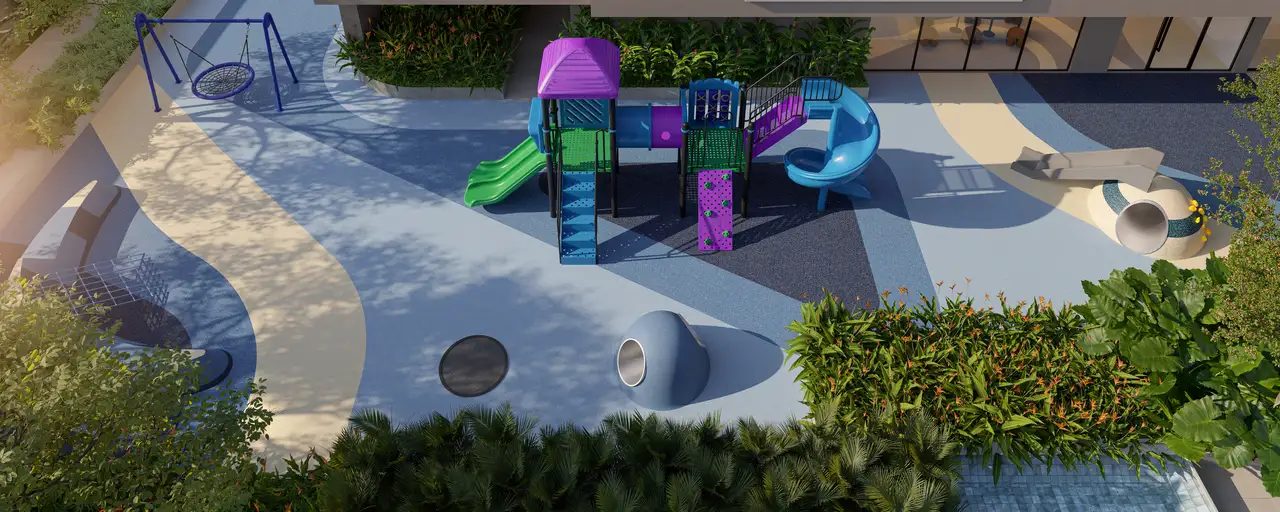 Ilustração artística do playground, ON RESORT Cidade Jardim