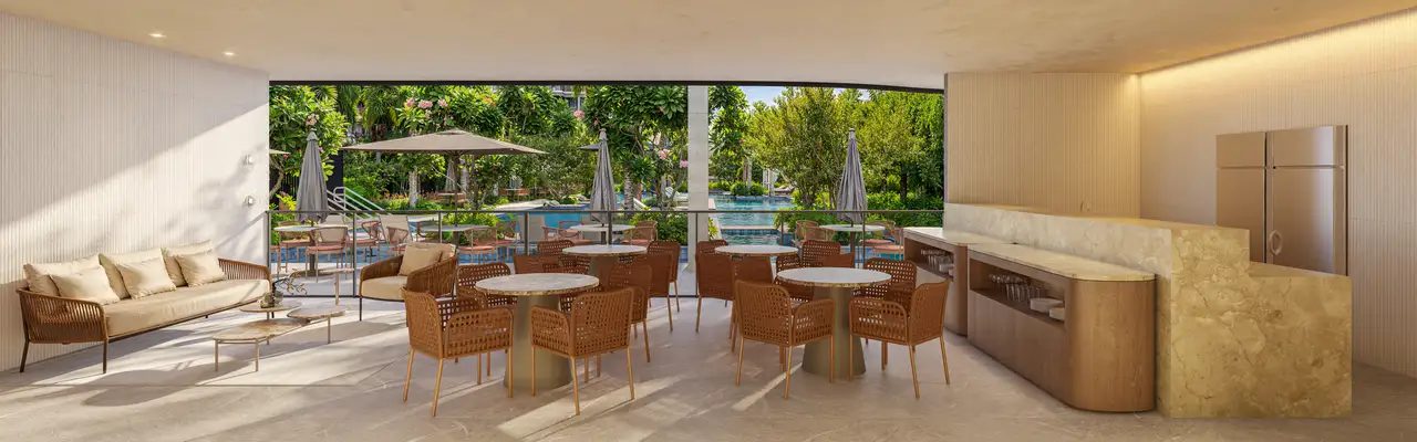 Ilustração artística do Pool Bar, ON RESORT Cidade Jardim