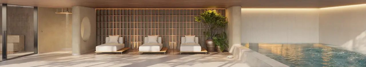 Ilustração artística da sauna úmida, repouso e spa, ON RESORT Cidade Jardim