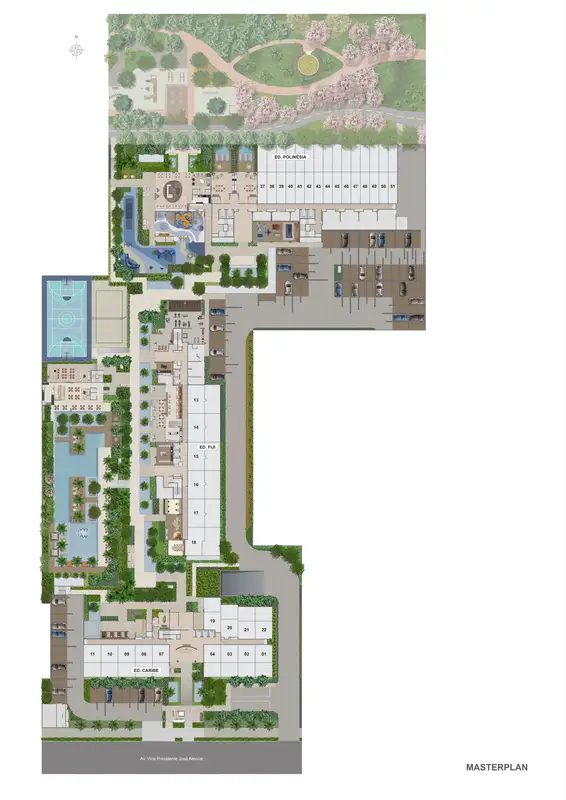 Masterplan do Lote 3, Ed. Caribe, Ed. Fiji e Ed. Polinésia