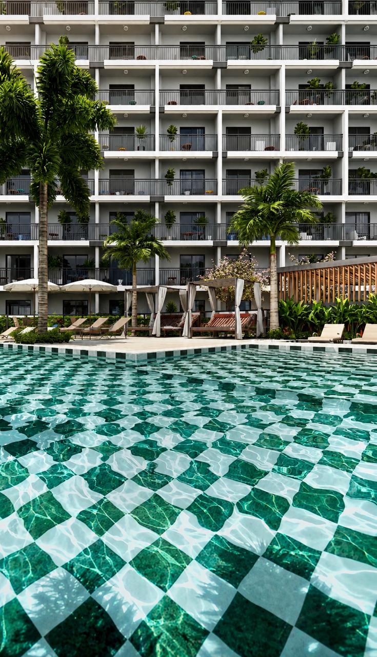 Imagem prévia da piscina adulto do Living Full 24h, outro ângulo