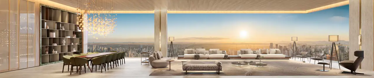 Living do apartamento de 365 m² no The One Oscar Freire