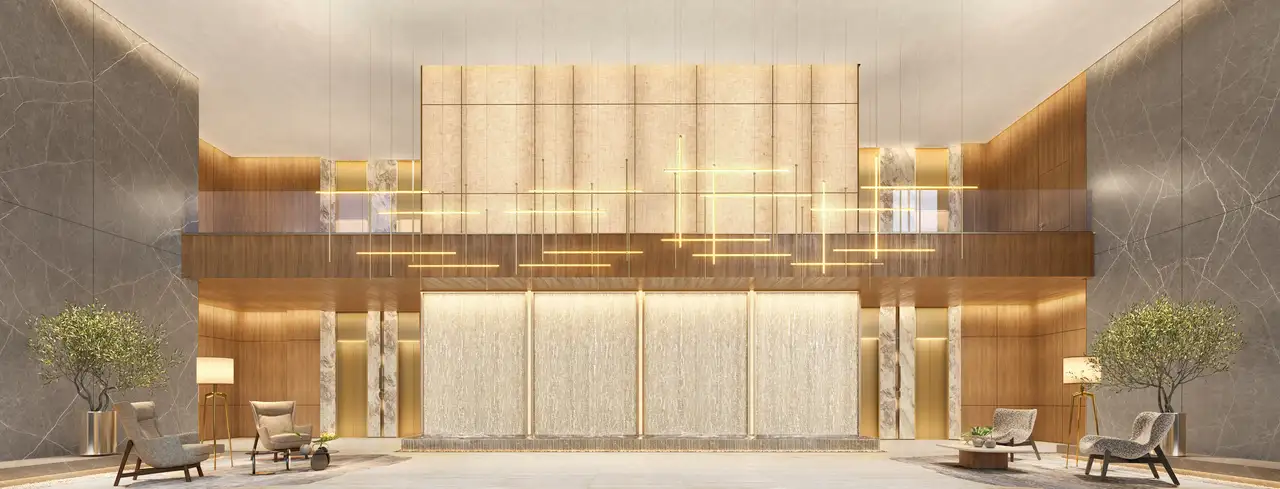 Lobby do The One Oscar Freire, paredes de luz