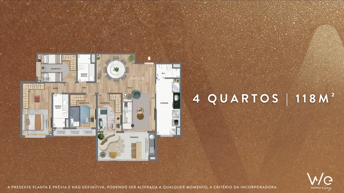 4 Quartos 118m² WE BARRA by Living