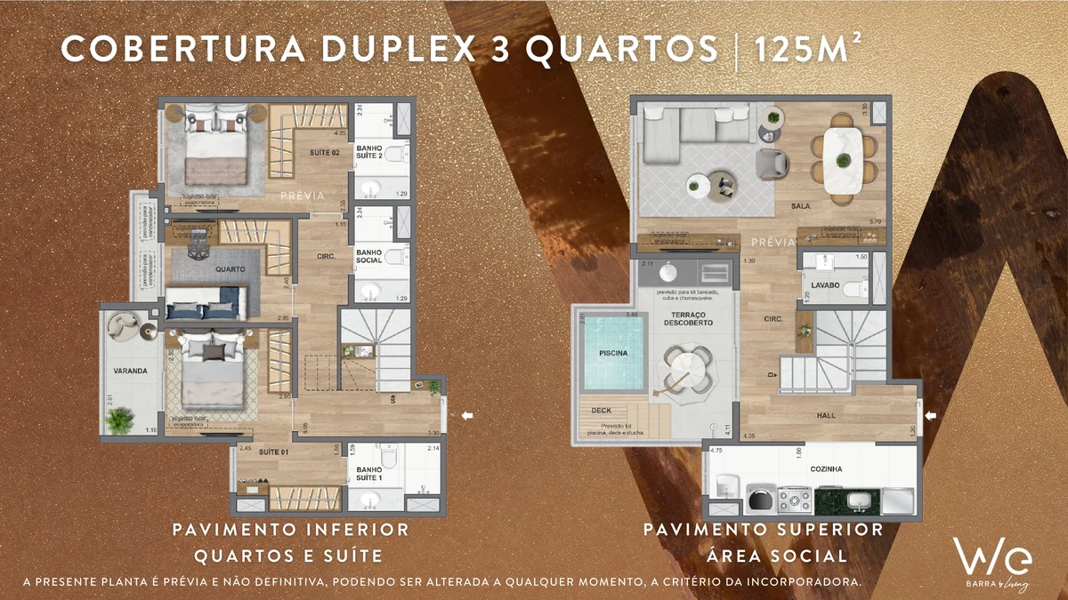 Cobertura Duplex 3 Quartos 125m² WE BARRA