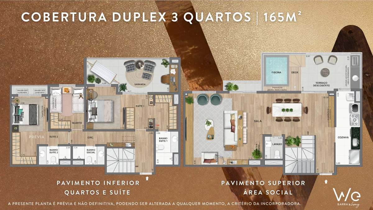 Cobertura Duplex 3 Quartos 165m² WE BARRA