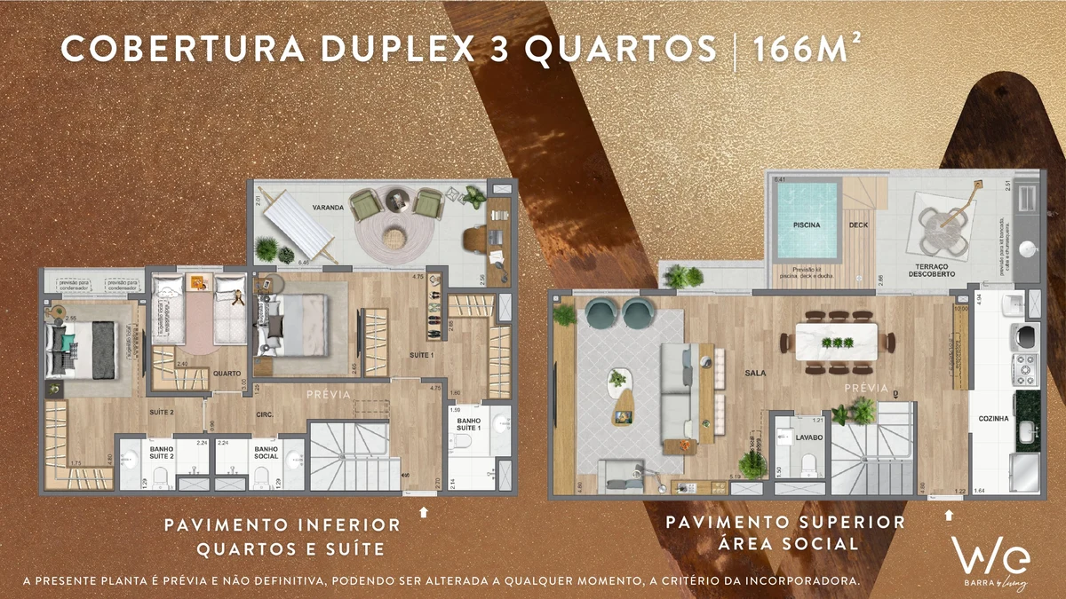 Cobertura Duplex 3 Quartos 166m² WE BARRA