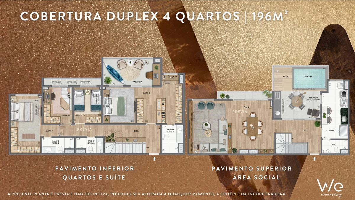 Cobertura Duplex 4 Quartos 196m² WE BARRA